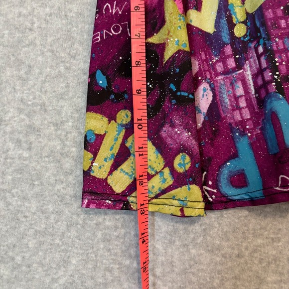 Y2K Flirty Skirty Purple Graffiti Glitter Mini Skirt Skort Women's Small Artsy - Picture 9 of 10